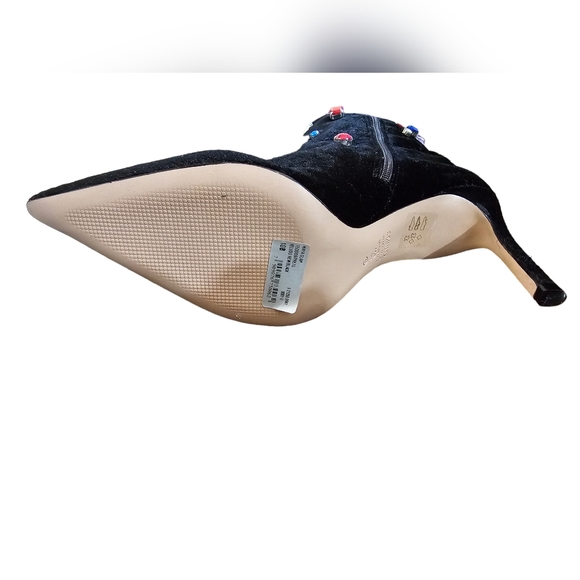 Schutz Maya Glam Black Velvet Rhinestone Pointed-Toe Knee-High Boots Sz 10B NWOB - Picture 10 of 13